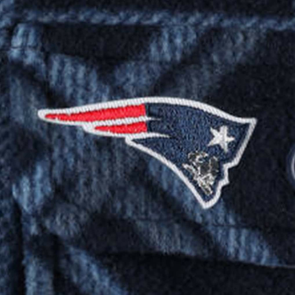 New England Patriots Antigua Industry Flannel Button-Up Shirt Jacket - Navy - NFL