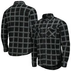 Las Vegas Raiders Antigua Industry Flannel Button-Up Shirt Jacket - Black - NFL