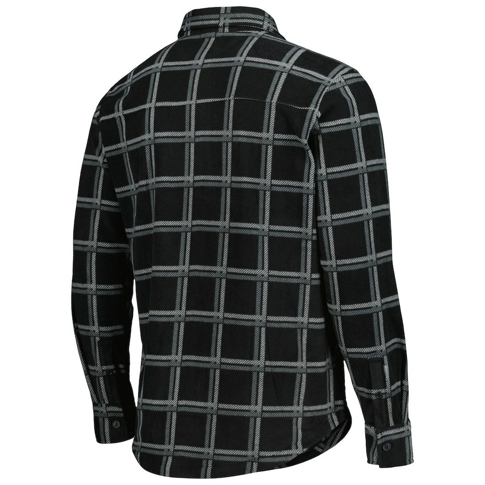 Las Vegas Raiders Antigua Industry Flannel Button-Up Shirt Jacket - Black - NFL