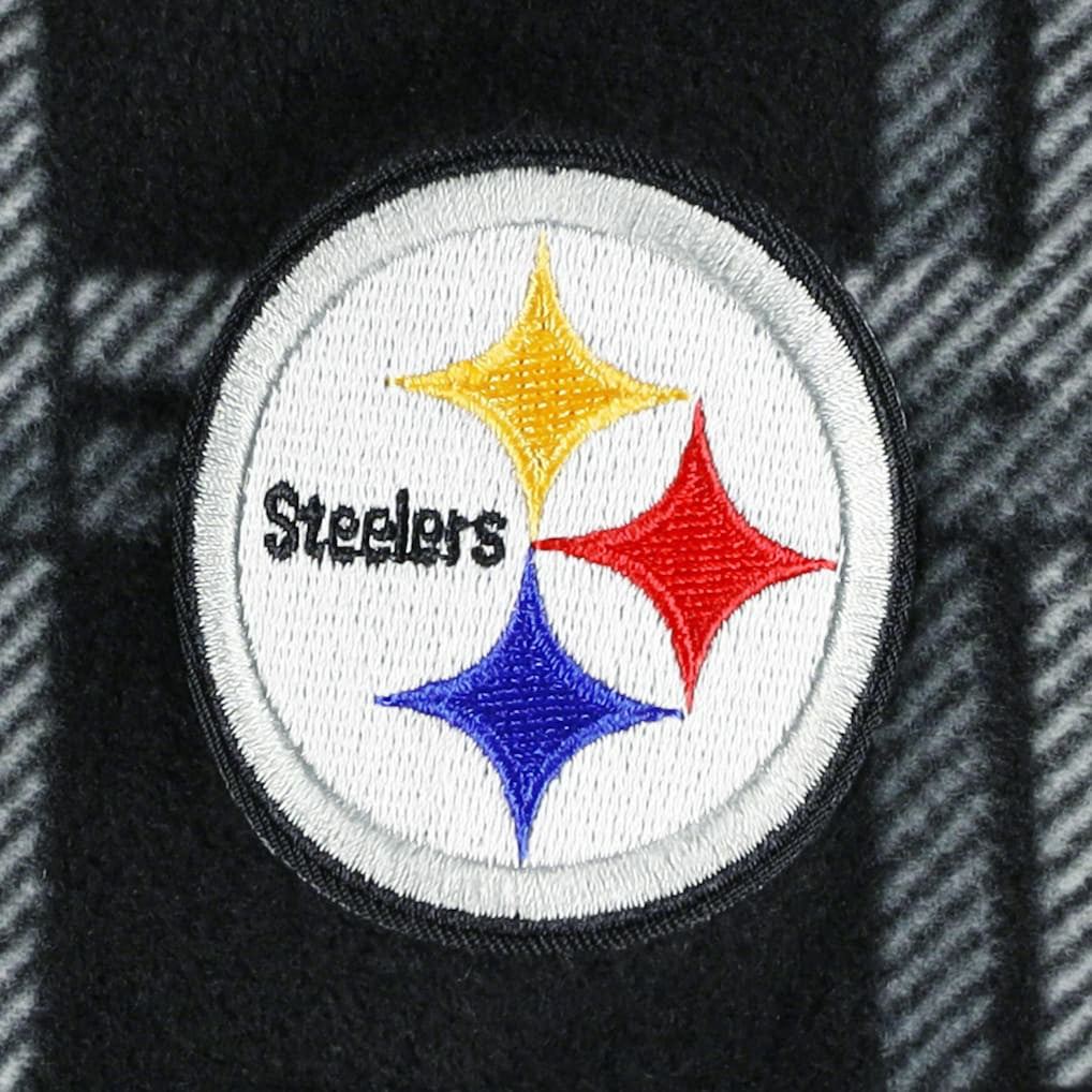Pittsburgh Steelers Antigua Industry Flannel Button-Up Shirt Jacket - Black - NFL