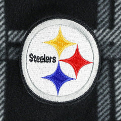 Pittsburgh Steelers Antigua Industry Flannel Button-Up Shirt Jacket - Black - NFL