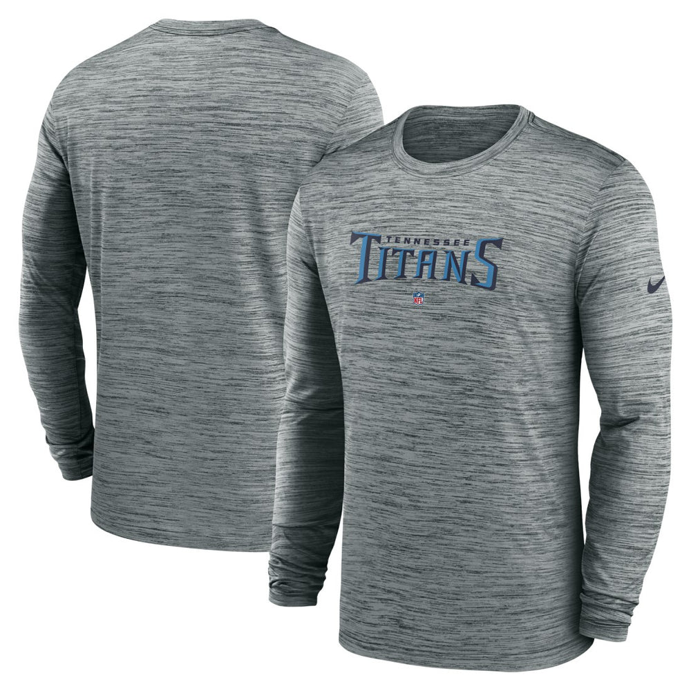 Tennessee Titans Sideline Team Velocity Performance Long Sleeve T-Shirt - Heather Gray - Nike