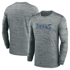 Tennessee Titans Sideline Team Velocity Performance Long Sleeve T-Shirt - Heather Gray - Nike