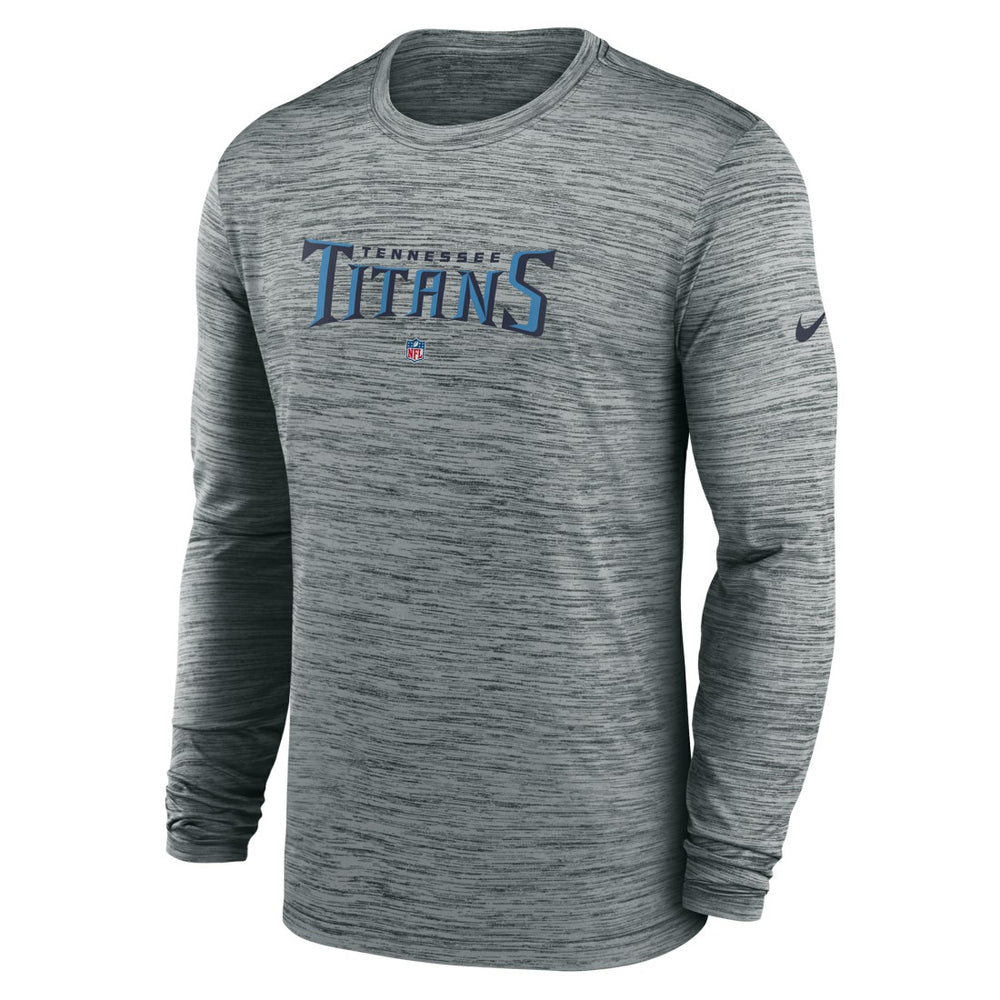 Tennessee Titans Sideline Team Velocity Performance Long Sleeve T-Shirt - Heather Gray - Nike