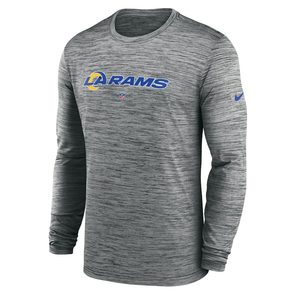 Los Angeles Rams Sideline Team Velocity Performance Long Sleeve T-Shirt - Heather Gray - Nike