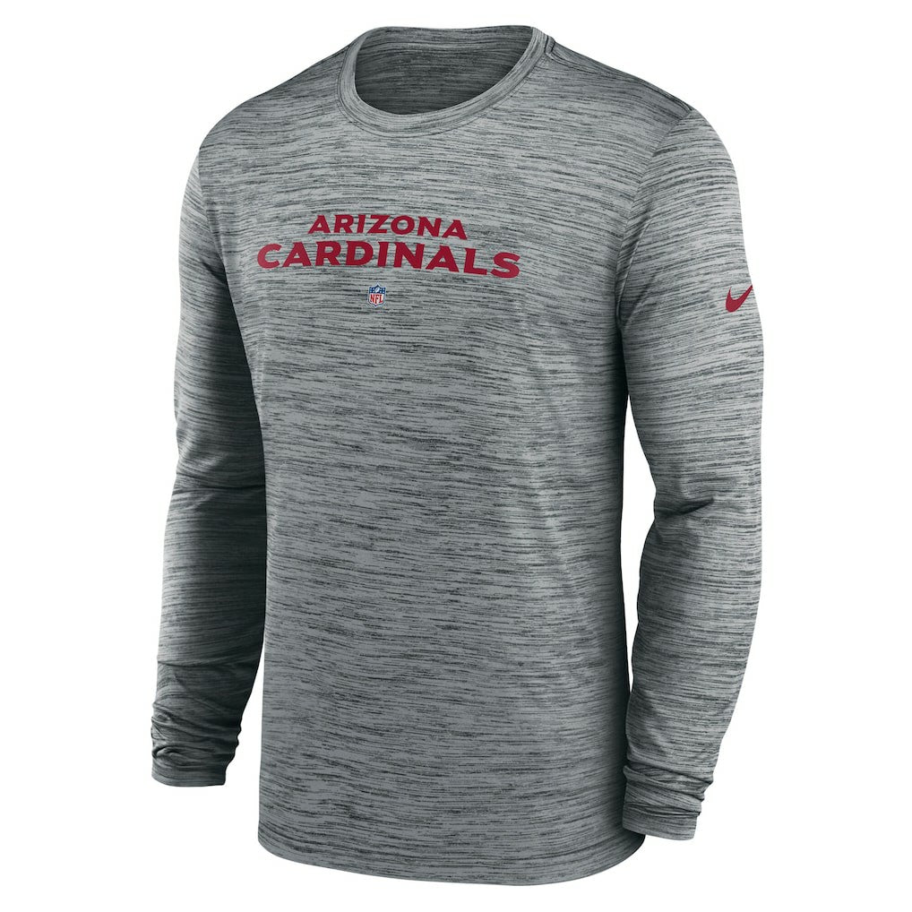 Arizona Cardinals Sideline Team Velocity Performance Long Sleeve T-Shirt - Heather Gray - Nike