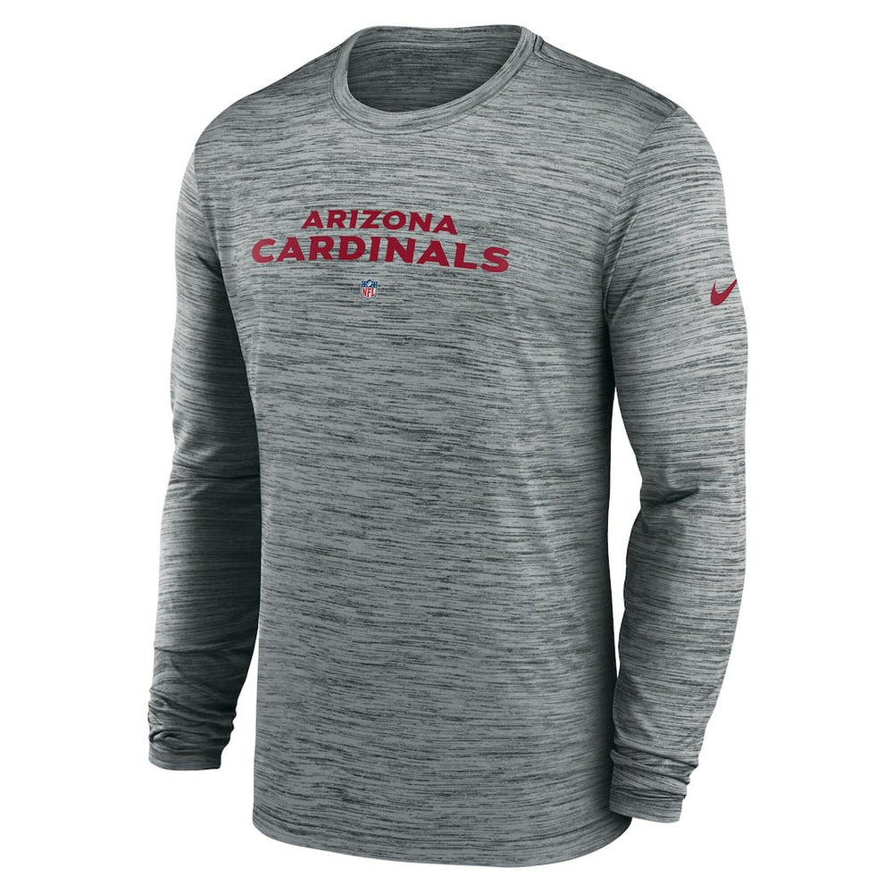 Arizona Cardinals Sideline Team Velocity Performance Long Sleeve T-Shirt - Heather Gray - Nike