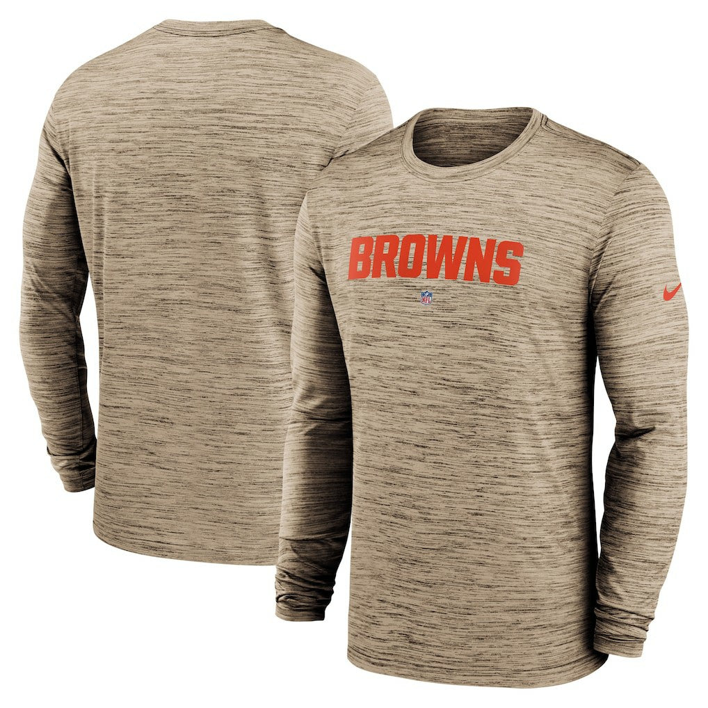 Cleveland Browns Sideline Team Velocity Performance Long Sleeve T-Shirt - Brown - Nike