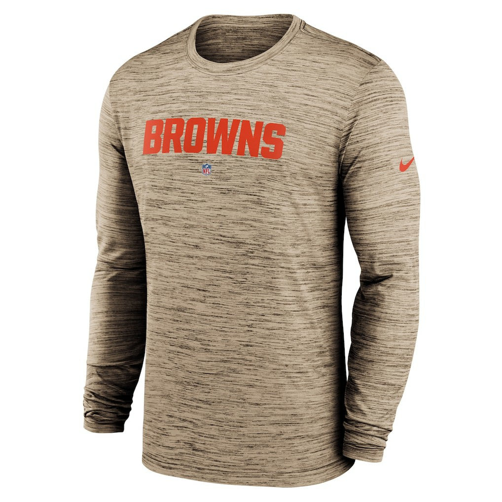 Cleveland Browns Sideline Team Velocity Performance Long Sleeve T-Shirt - Brown - Nike