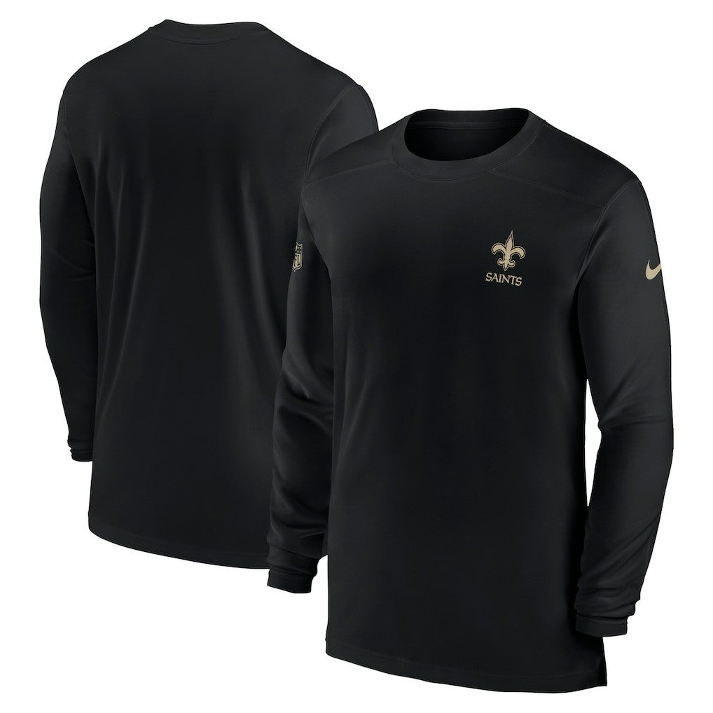 New Orleans Saints Sideline Coach Performance Long Sleeve T-Shirt - Black - Nike