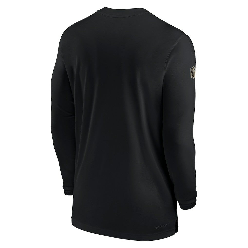 New Orleans Saints Sideline Coach Performance Long Sleeve T-Shirt - Black - Nike
