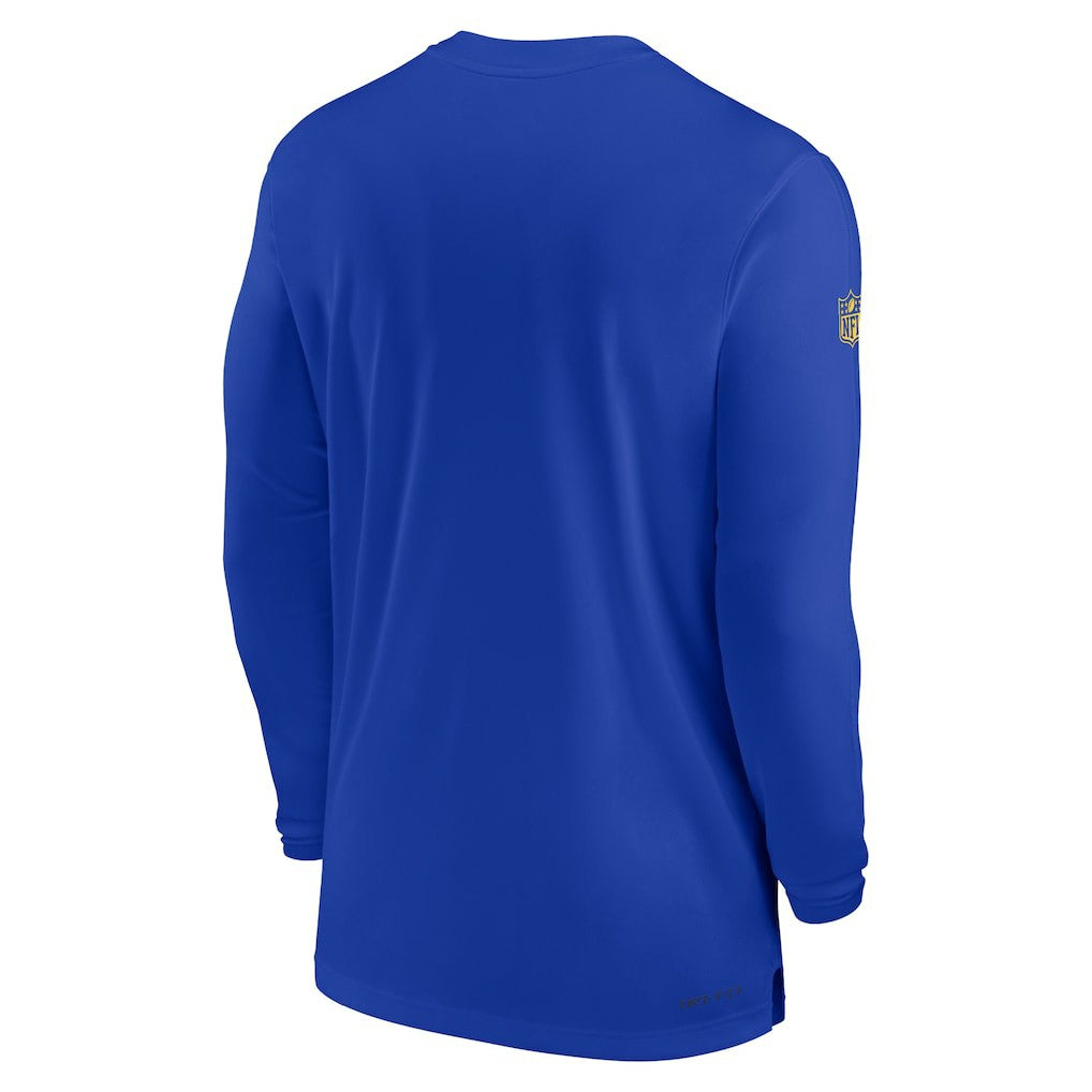 Los Angeles Rams Sideline Coach Performance Long Sleeve T-Shirt - Royal - Nike