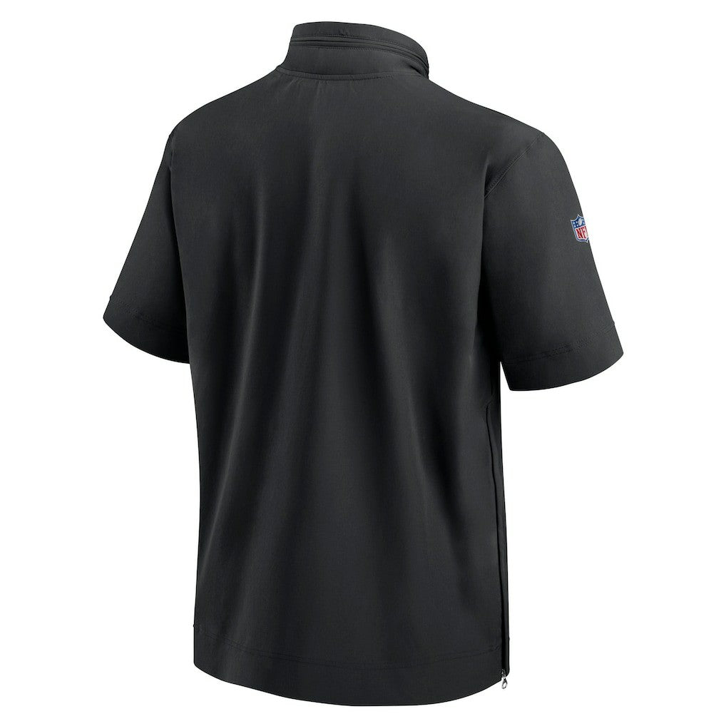 Pittsburgh Steelers Sideline Coach Short Sleeve Hoodie Quarter-Zip Jacket - Black - Nike