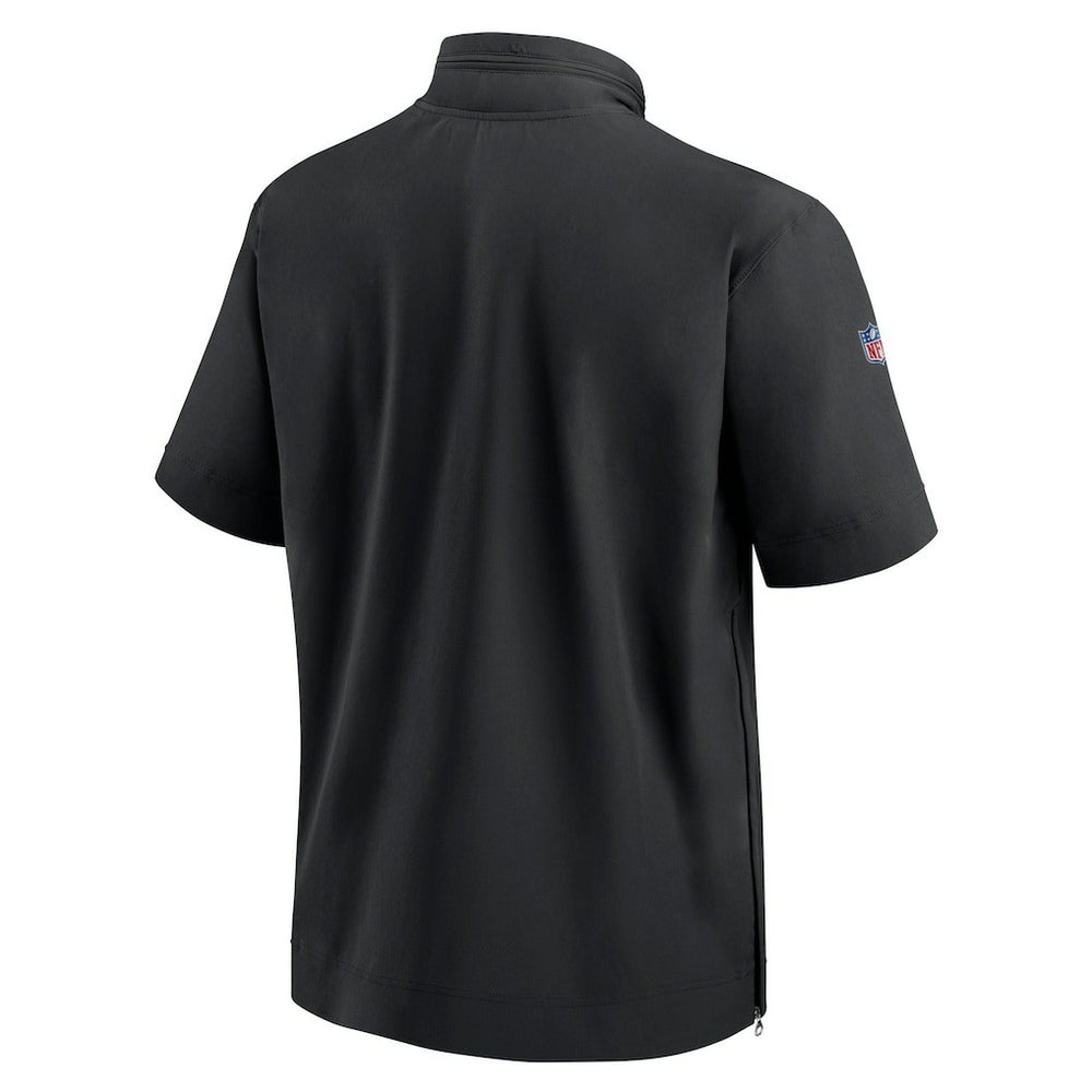 New Orleans Saints Sideline Coach Short Sleeve Hoodie Quarter-Zip Jacket - Black - Nike