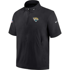 Jacksonville Jaguars Sideline Coach Short Sleeve Hoodie Quarter-Zip Jacket - Black - Nike