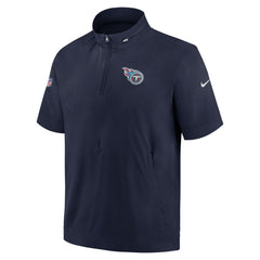 Tennessee Titans Sideline Coach Short Sleeve Hoodie Quarter-Zip Jacket - Navy - Nike