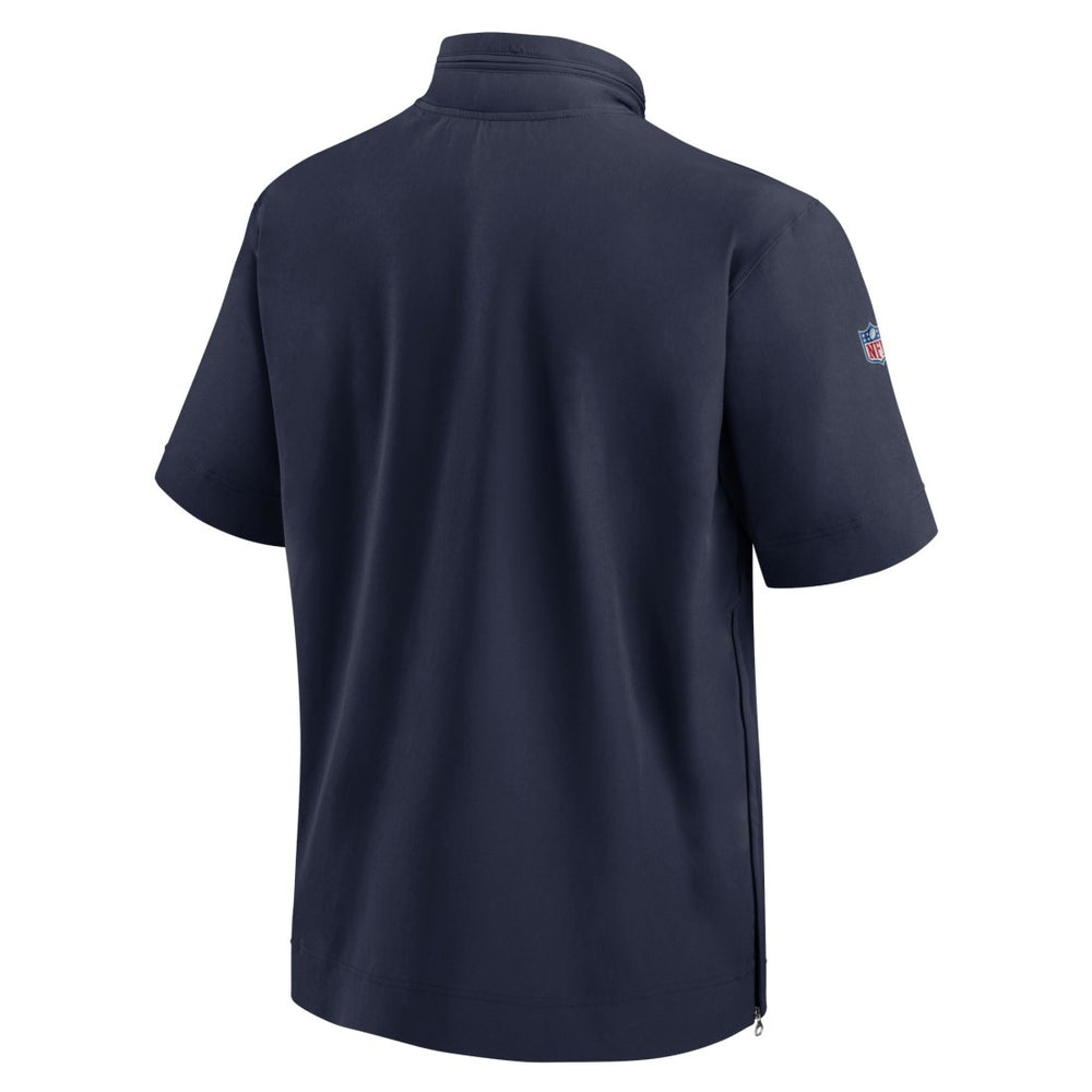 Tennessee Titans Sideline Coach Short Sleeve Hoodie Quarter-Zip Jacket - Navy - Nike
