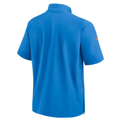 Los Angeles Chargers Sideline Coach Short Sleeve Hoodie Quarter-Zip Jacket - Powder Blue - Nike