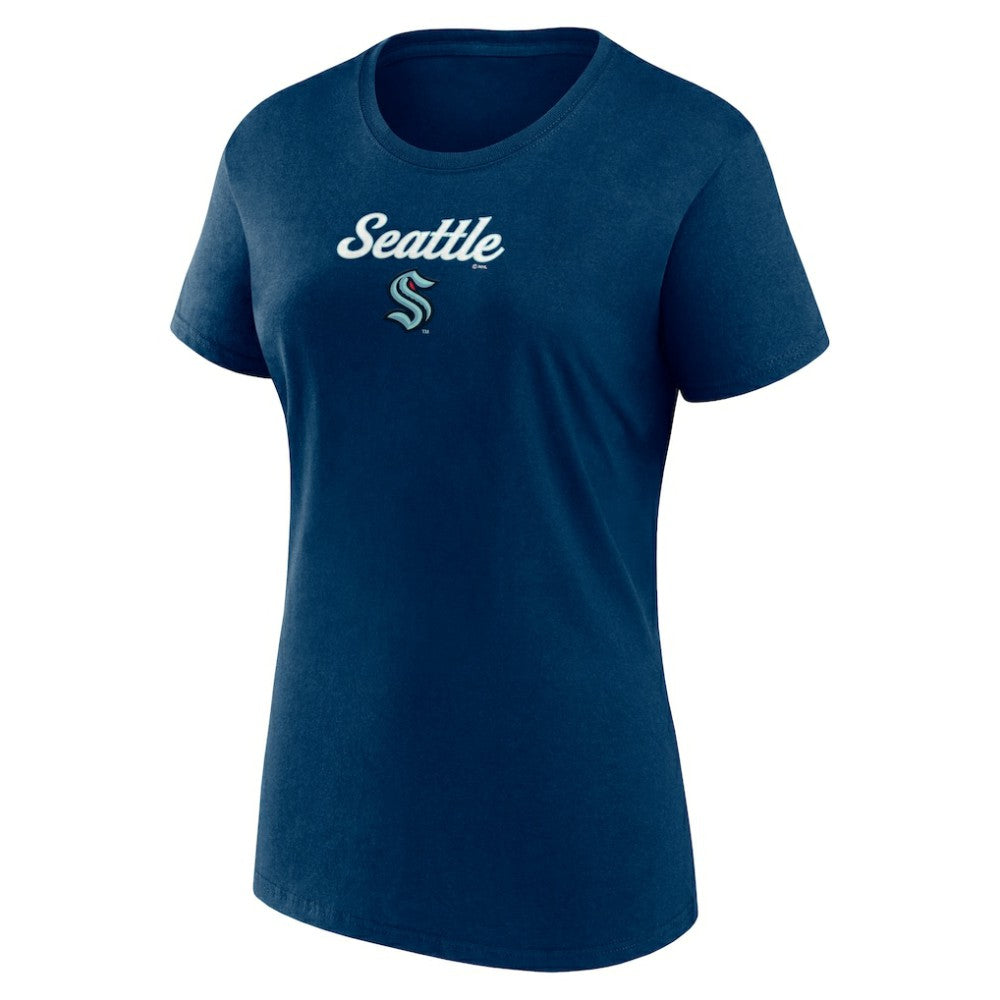 Seattle Kraken Fanatics Women's Script T-Shirt & Shorts Set - Navy/Gray | Fanatics sale