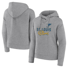 St. Louis Blues Fanatics Women's Script Favorite Pullover Hoodie - Heather Gray | Fanatics Lifestyle
