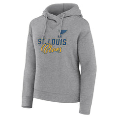 St. Louis Blues Fanatics Women's Script Favorite Pullover Hoodie - Heather Gray | Fanatics Lifestyle