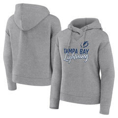 Tampa Bay Lightning Fanatics Women's Script Favorite Pullover Hoodie - Heather Gray | Fanatics Lifestyle