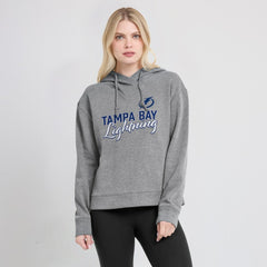 Tampa Bay Lightning Fanatics Women's Script Favorite Pullover Hoodie - Heather Gray | Fanatics Lifestyle