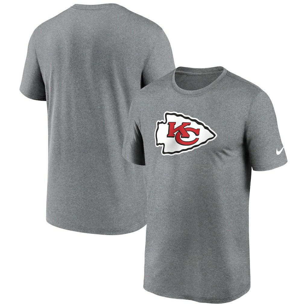 Kansas City Chiefs Primetime Legend Logo Performance T-Shirt - Heather Charcoal - Nike