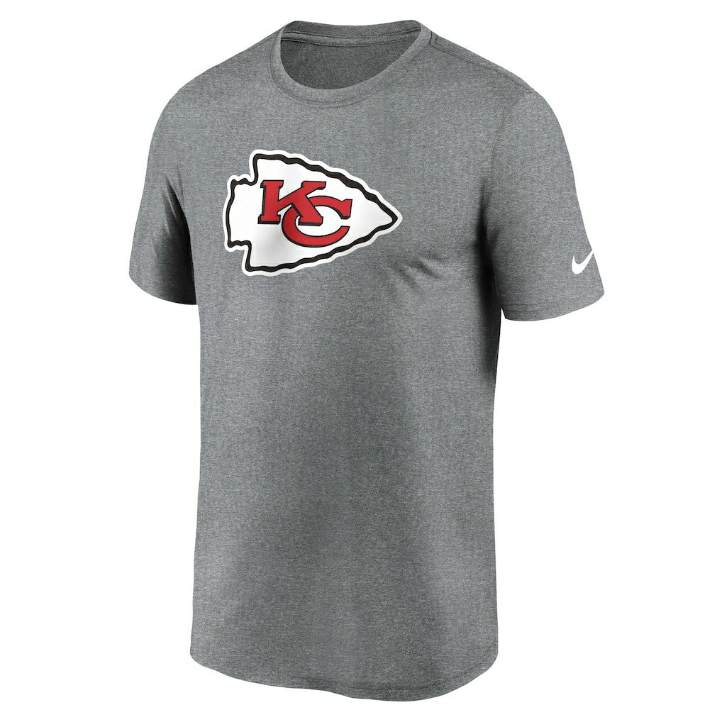 Kansas City Chiefs Primetime Legend Logo Performance T-Shirt - Heather Charcoal - Nike