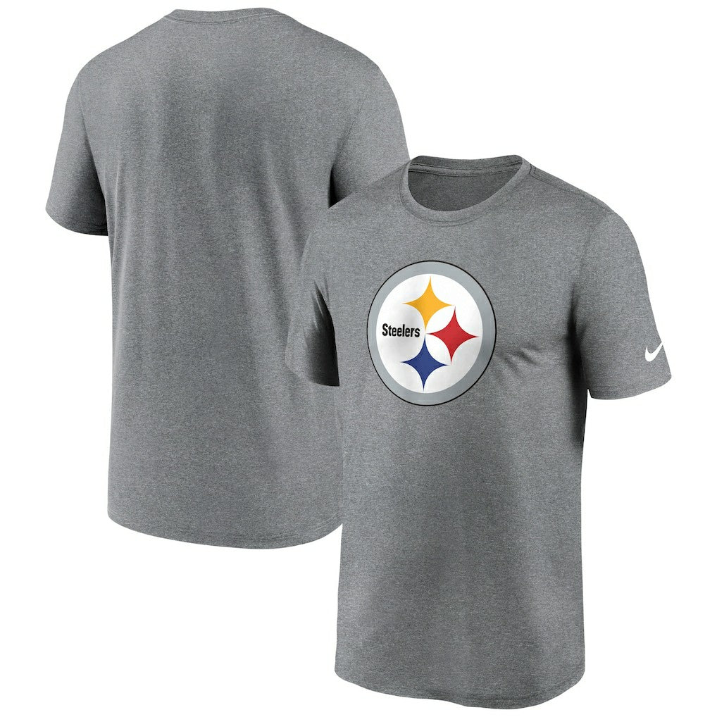 Pittsburgh Steelers Primetime Legend Logo Performance T-Shirt - Heather Charcoal - Nike