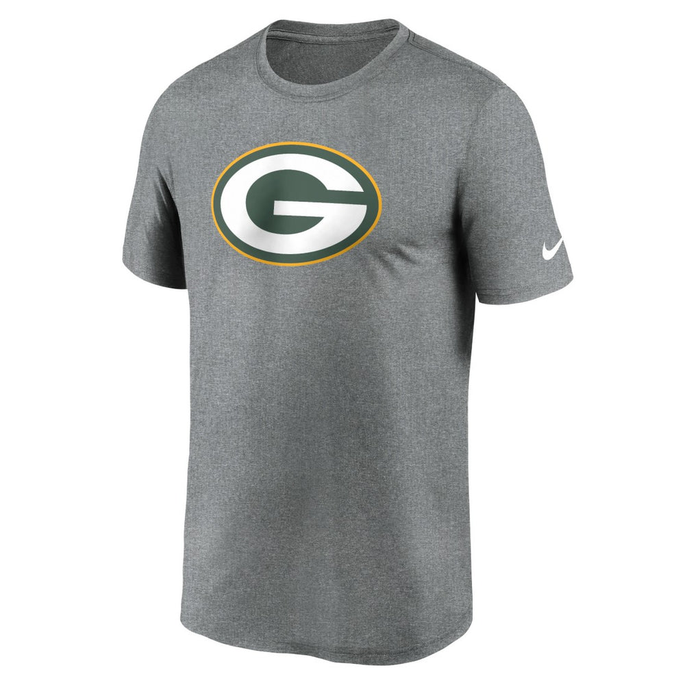 Green Bay Packers Primetime Legend Logo Performance T-Shirt - Heather Charcoal - Nike