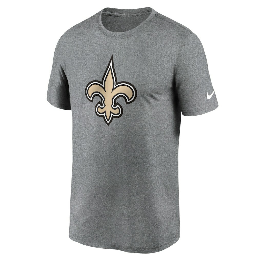 New Orleans Saints Primetime Legend Logo Performance T-Shirt - Heather Charcoal - Nike