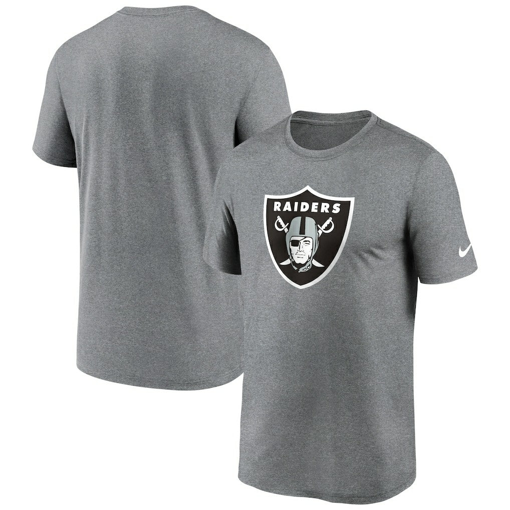 Las Vegas Raiders Primetime Legend Logo Performance T-Shirt - Heather Charcoal - Nike
