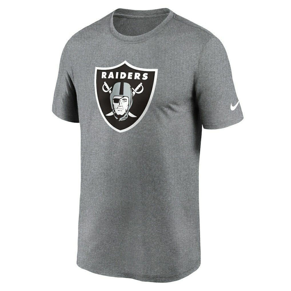 Las Vegas Raiders Primetime Legend Logo Performance T-Shirt - Heather Charcoal - Nike