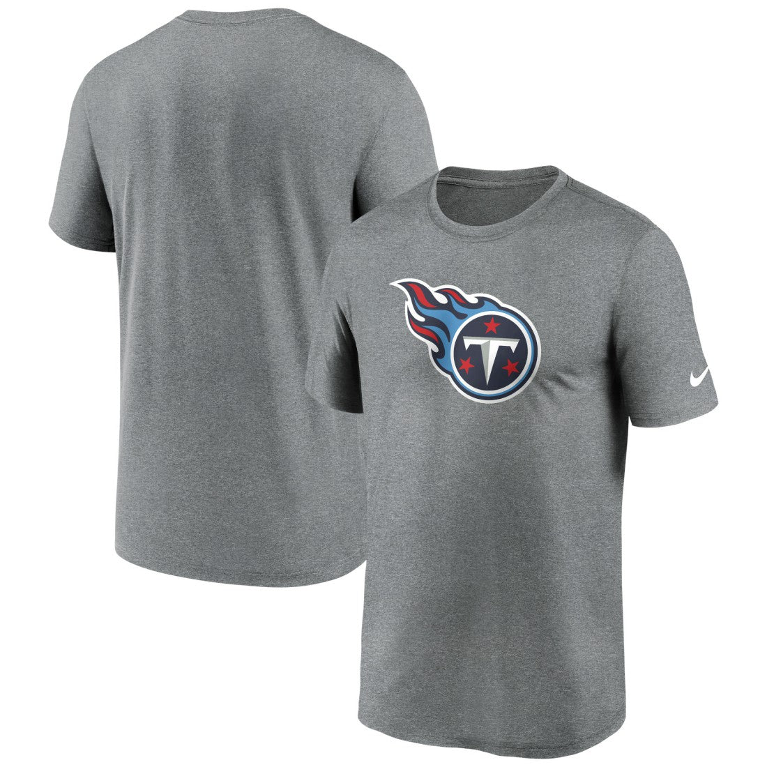 Tennessee Titans Primetime Legend Logo Performance T-Shirt - Heather Charcoal - Nike
