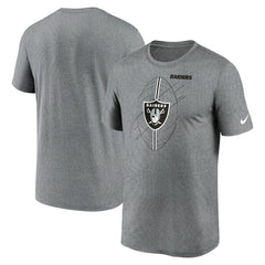 Las Vegas Raiders Legend Icon Performance T-Shirt - Heather Charcoal - Nike