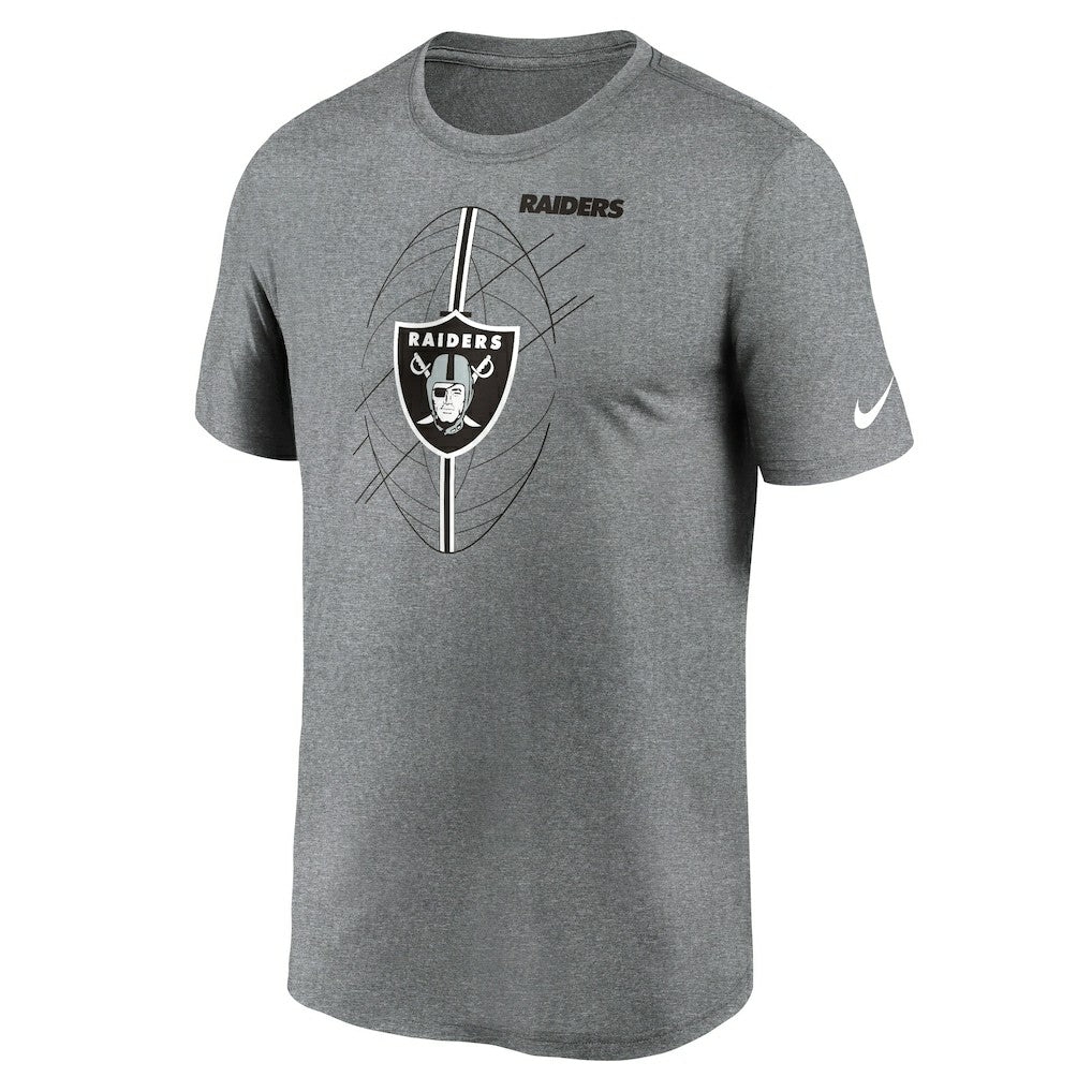 Las Vegas Raiders Legend Icon Performance T-Shirt - Heather Charcoal - Nike