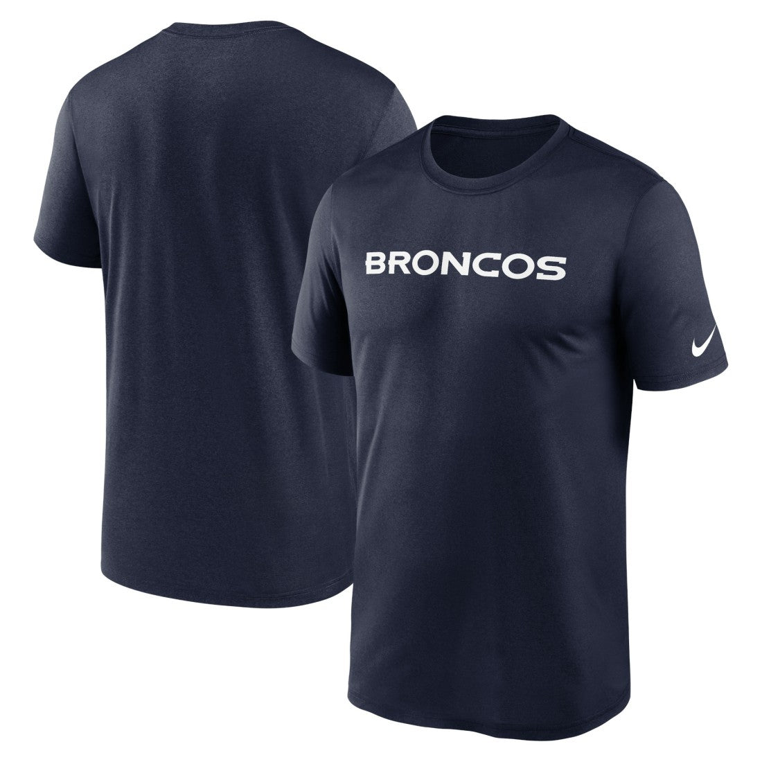 Denver Broncos Legend Wordmark Performance T-Shirt - Navy - Nike