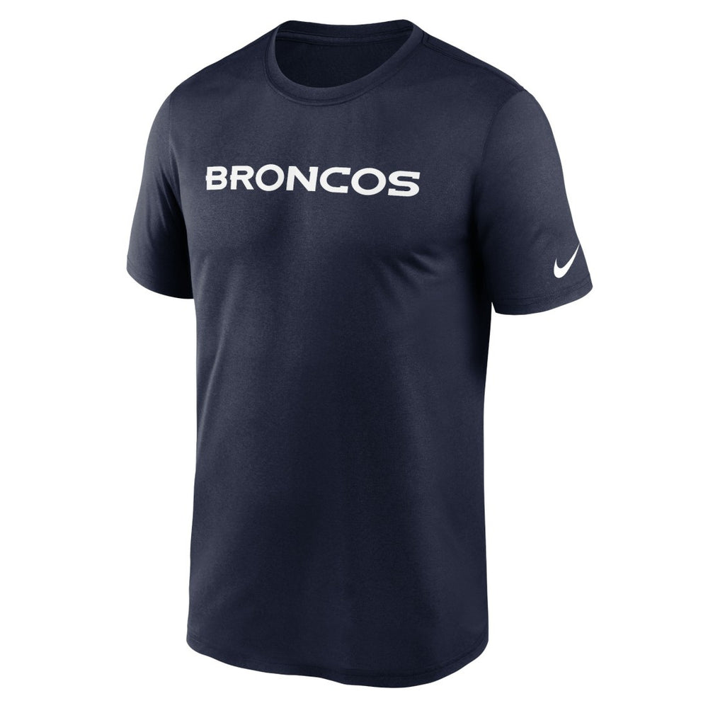 Denver Broncos Legend Wordmark Performance T-Shirt - Navy - Nike