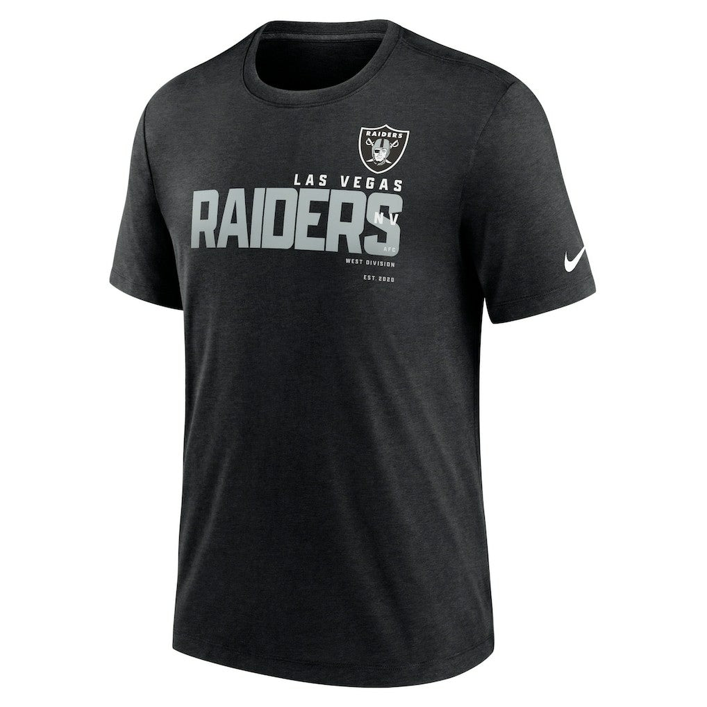 Las Vegas Raiders Team Tri-Blend T-Shirt - Heather Black - Nike