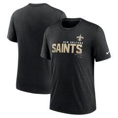 New Orleans Saints Team Tri-Blend T-Shirt - Heather Black - Nike