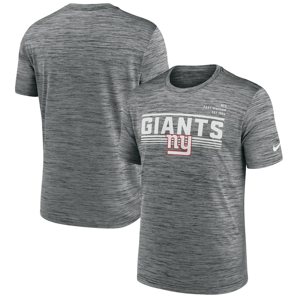 New York Giants Yardline Velocity Performance T-Shirt - Gray - Nike