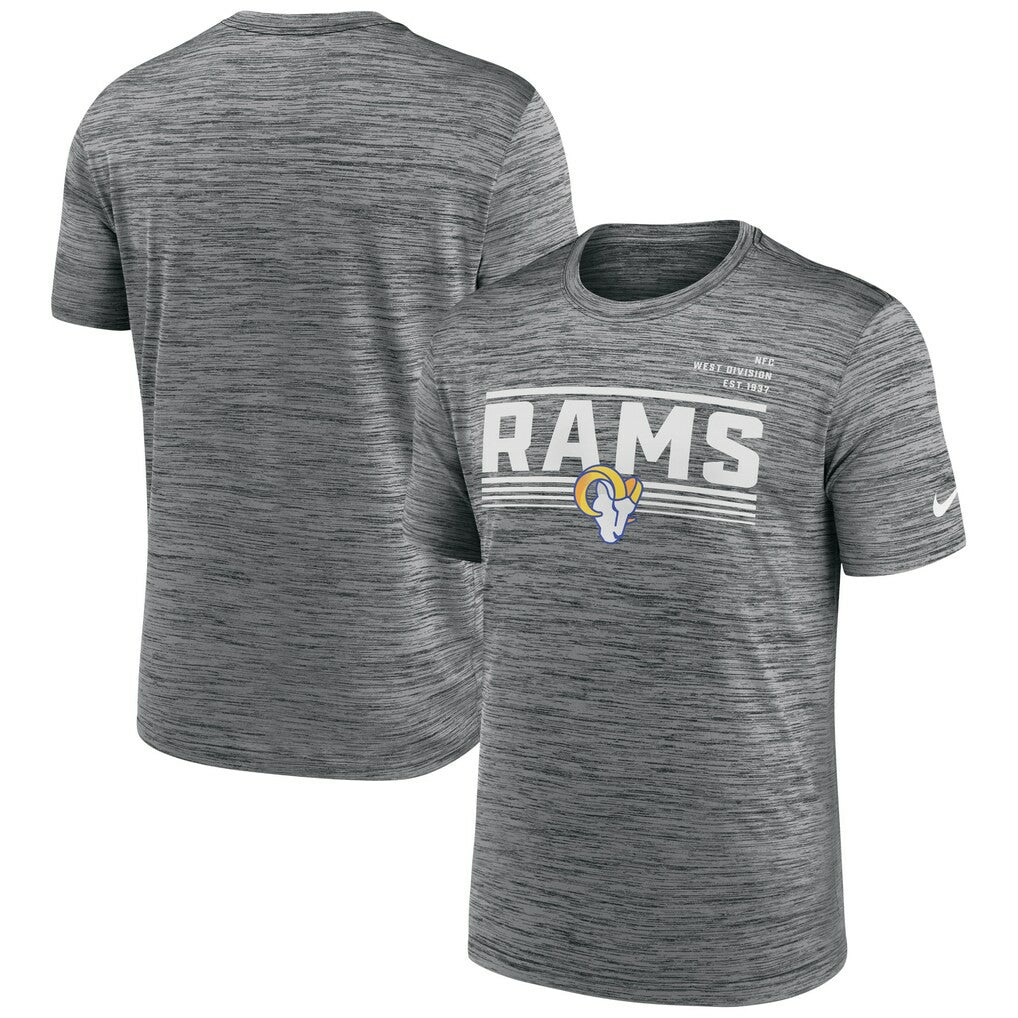 Los Angeles Rams Yardline Velocity Performance T-Shirt - Gray - Nike