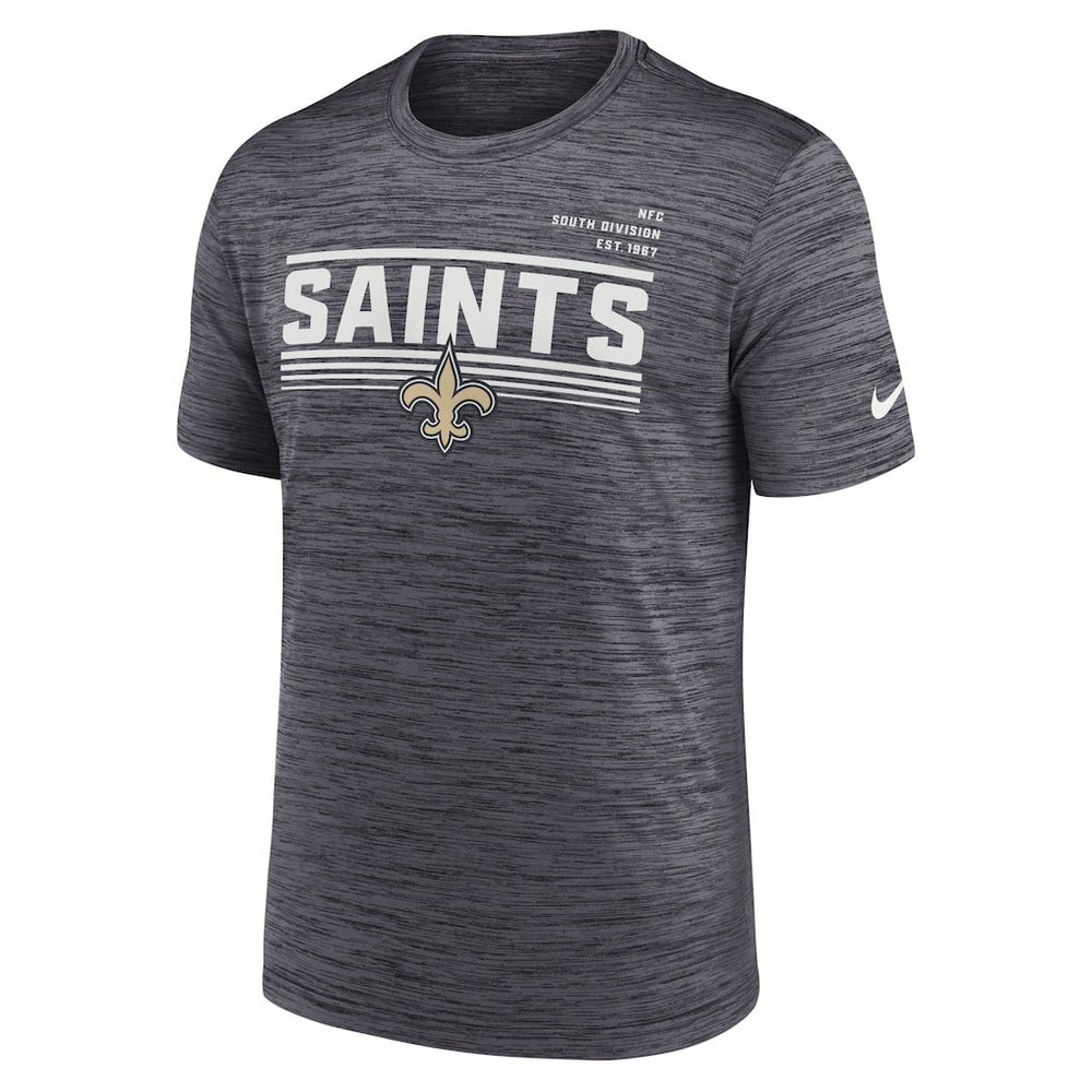New Orleans Saints Yardline Velocity Performance T-Shirt - Anthracite - Nike