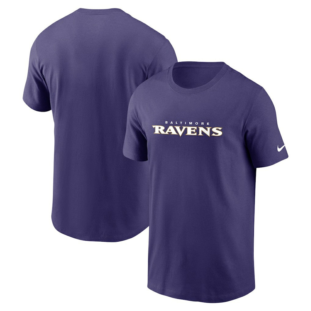Baltimore Ravens Team Wordmark Essential T-Shirt - Purple - Nike
