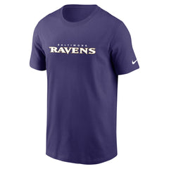Baltimore Ravens Team Wordmark Essential T-Shirt - Purple - Nike