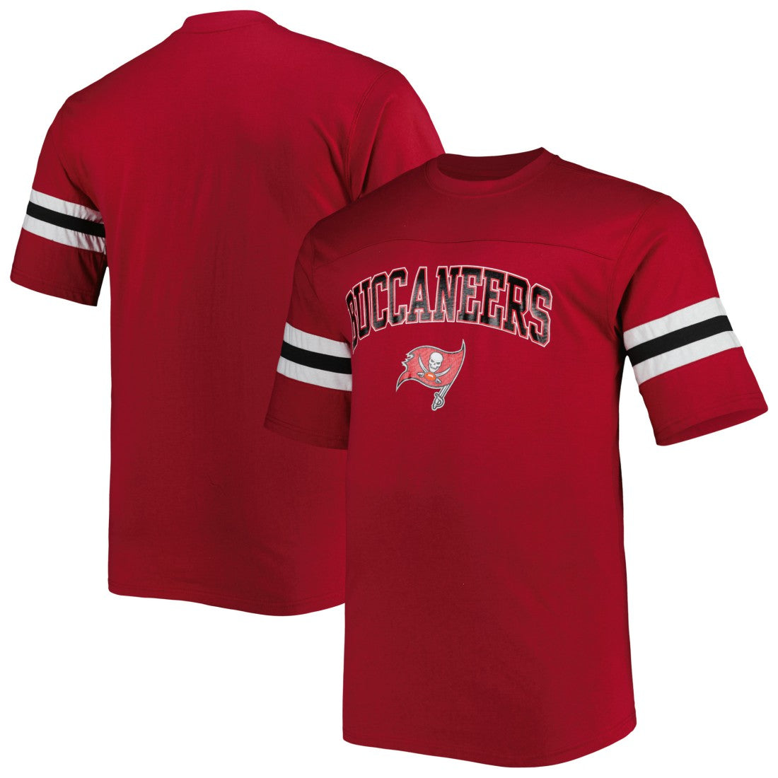 Tampa Bay Buccaneers Big & Tall Arm Stripe T-Shirt - Red - NFL