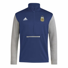 Adidas - Argentina National Team Crest Long Sleeve Half-Zip Top - Navy