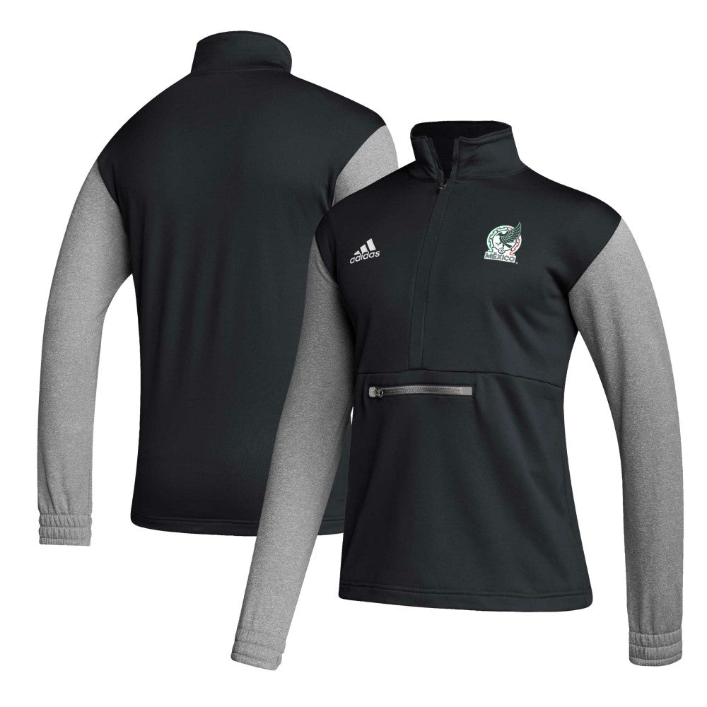 Adidas - Mexico National Team Crest Long Sleeve Half-Zip Top - Black