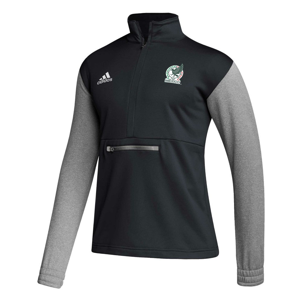 Adidas - Mexico National Team Crest Long Sleeve Half-Zip Top - Black